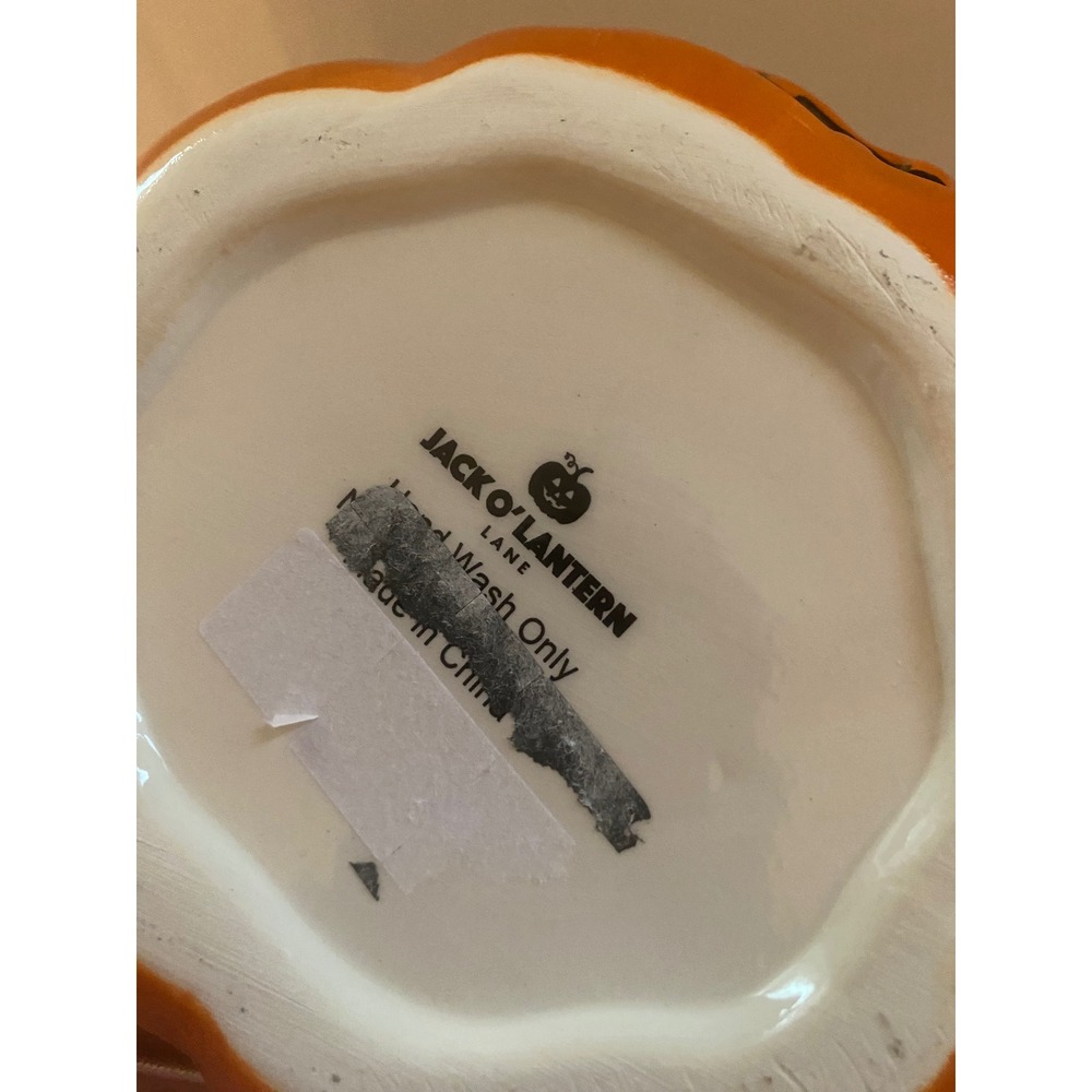 Jack O'Lantern Lane Halloween Boston Terrier Puppy Pumpkin Ceramic Candy Bowl - Picture 6 of 6